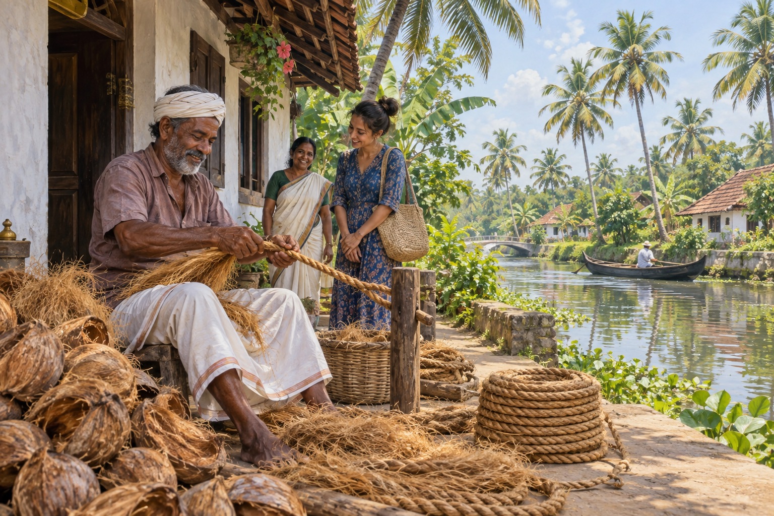 Village Walk & Coir Craft Experience